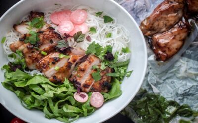Grilled Turkey Rice Noodle Bowl
