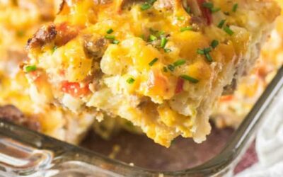 Turkey Sausage Hash Brown Breakfast Casserole