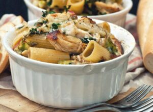 Caramelized Brussel Sprouts & Turkey Casserole With Kale And Aged Cheddar